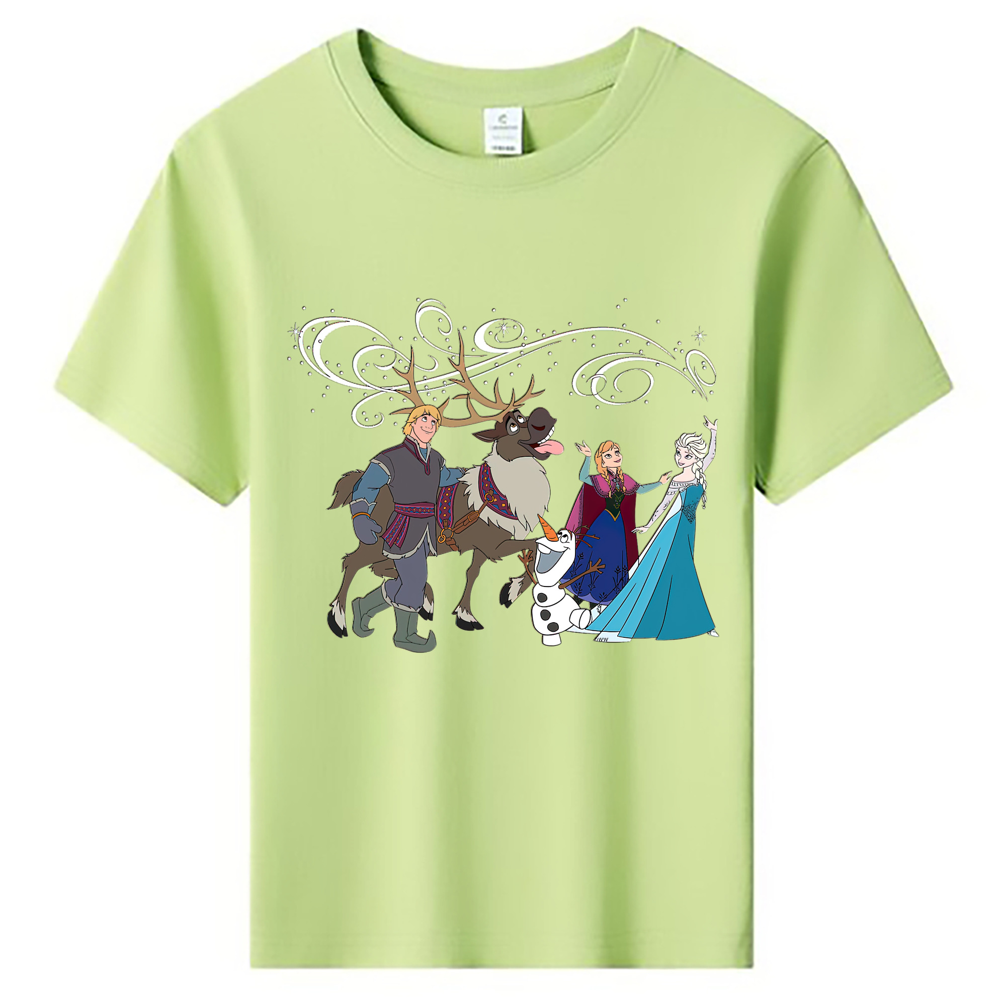 （画像用） アナと雪の女王 アンナ エルサ Frozen Anna Elsa 綿100％キッズTシャツ（フロントプリント）